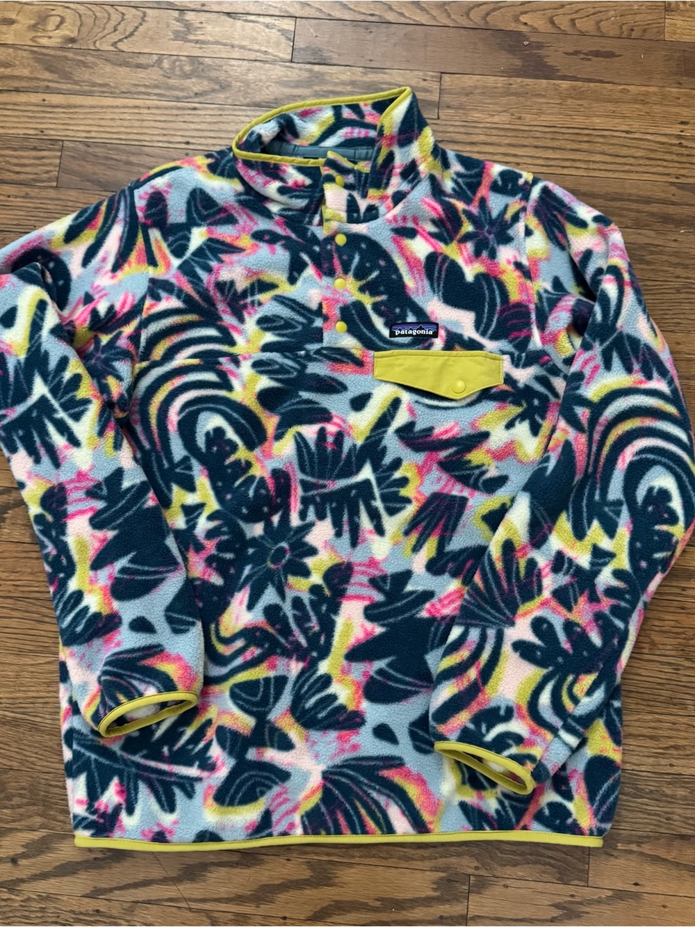 Patagonia Synchilla Fleece Pullover in Wild Botanist / Tidal Teal M EUC